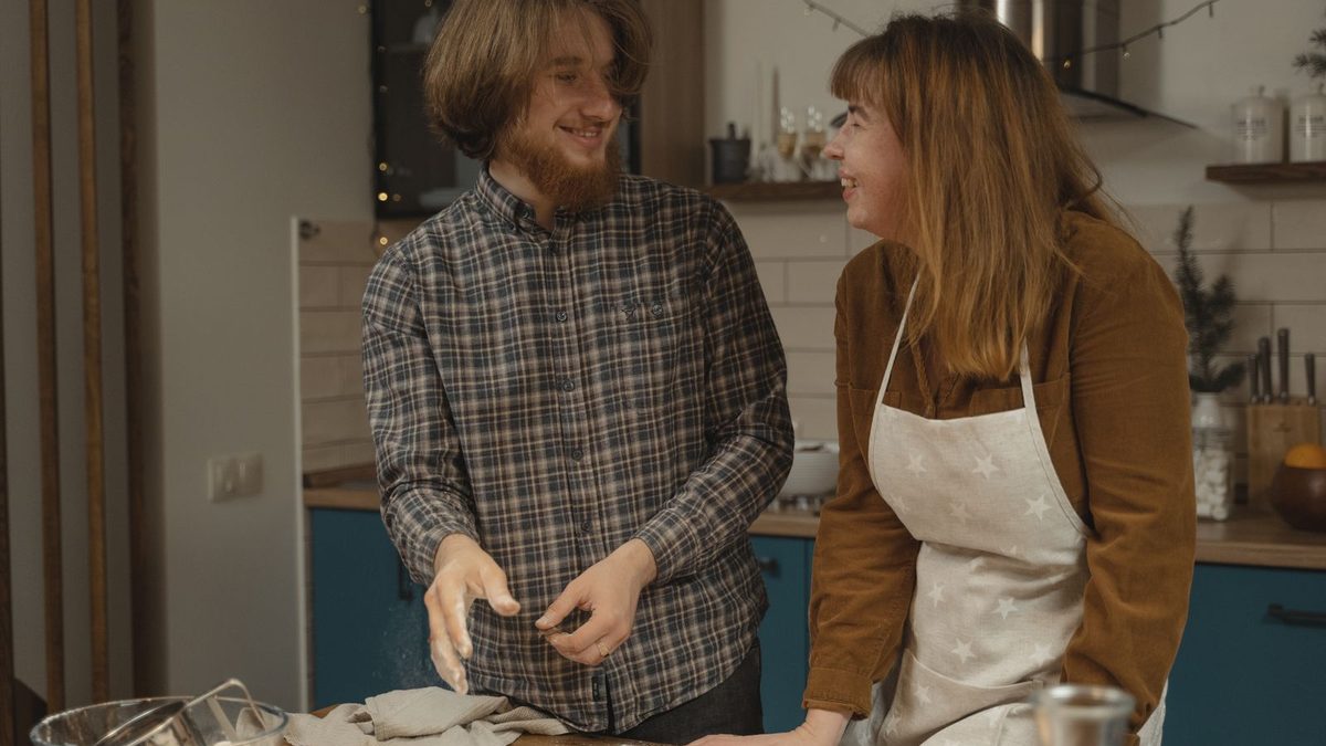 Couple trying something