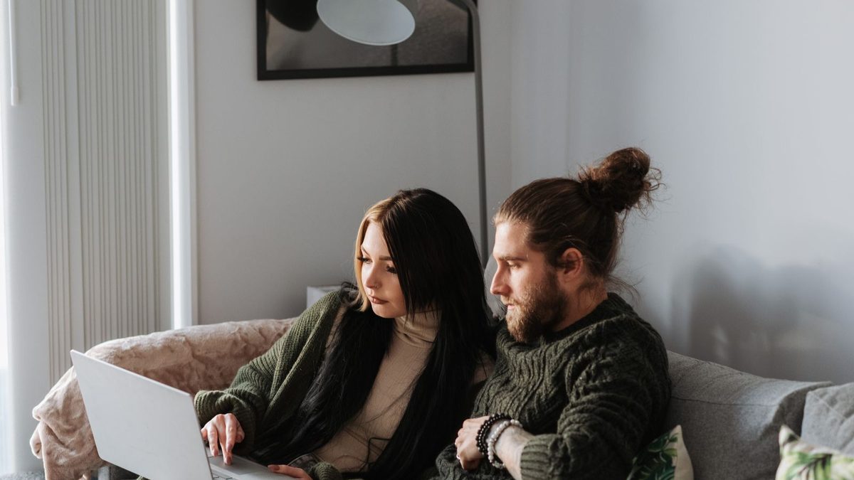 Couple comparing options
