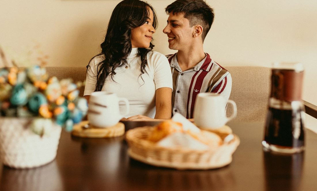 Couple having coffee