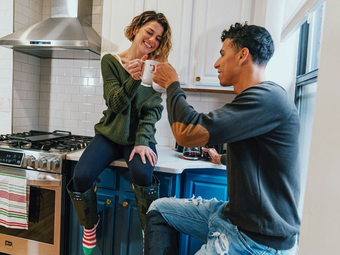 Couple sharing coffee
