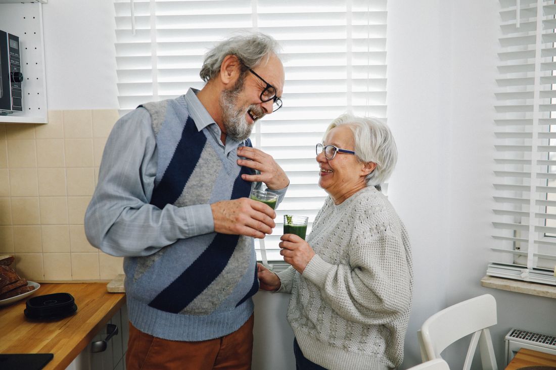 Older couple laughing