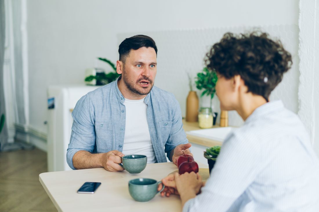 Couple talking seriously
