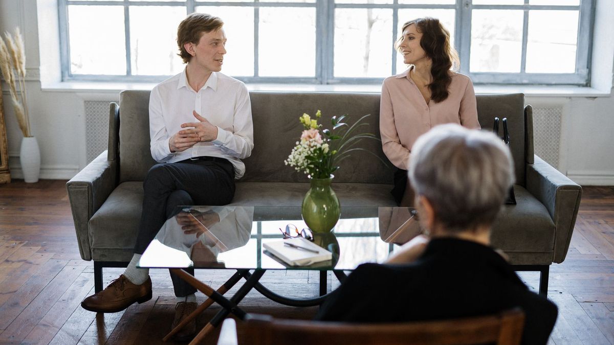 Couple with counselor