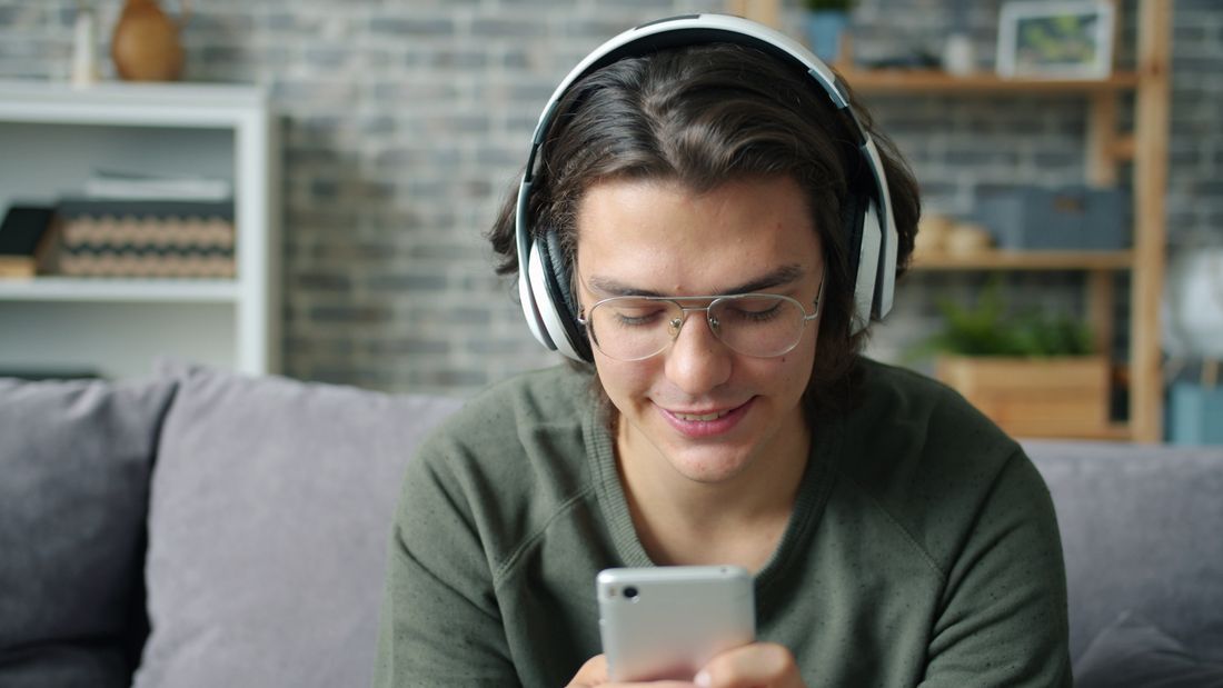 Man wearing headphones