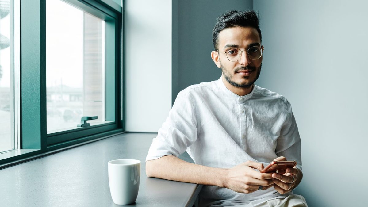 Man using phone