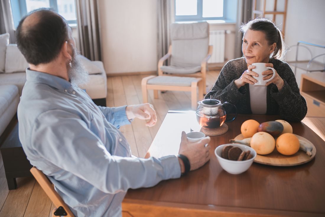 Couple at table