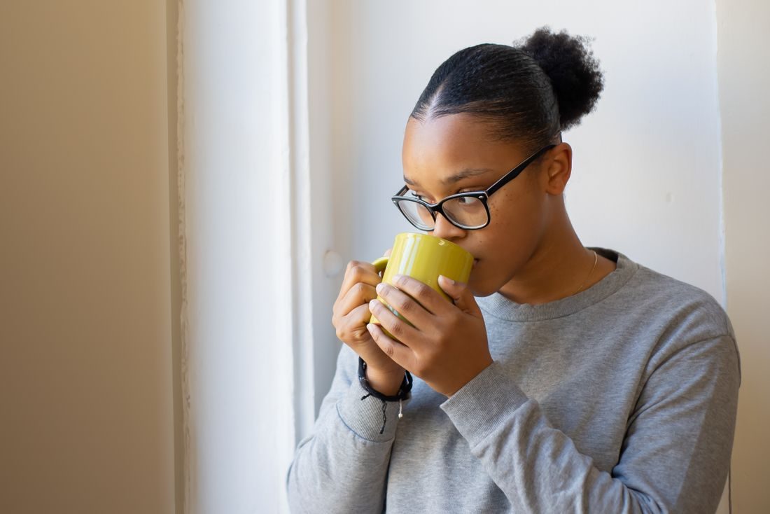 Woman taking break